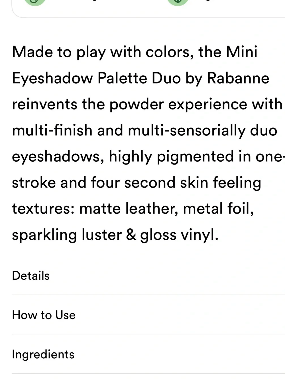 Paco Rabanne all lights on me mini eyeshadow palette duo